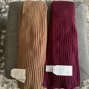 NWT 2 ladies neck scarves, brown & burgundy